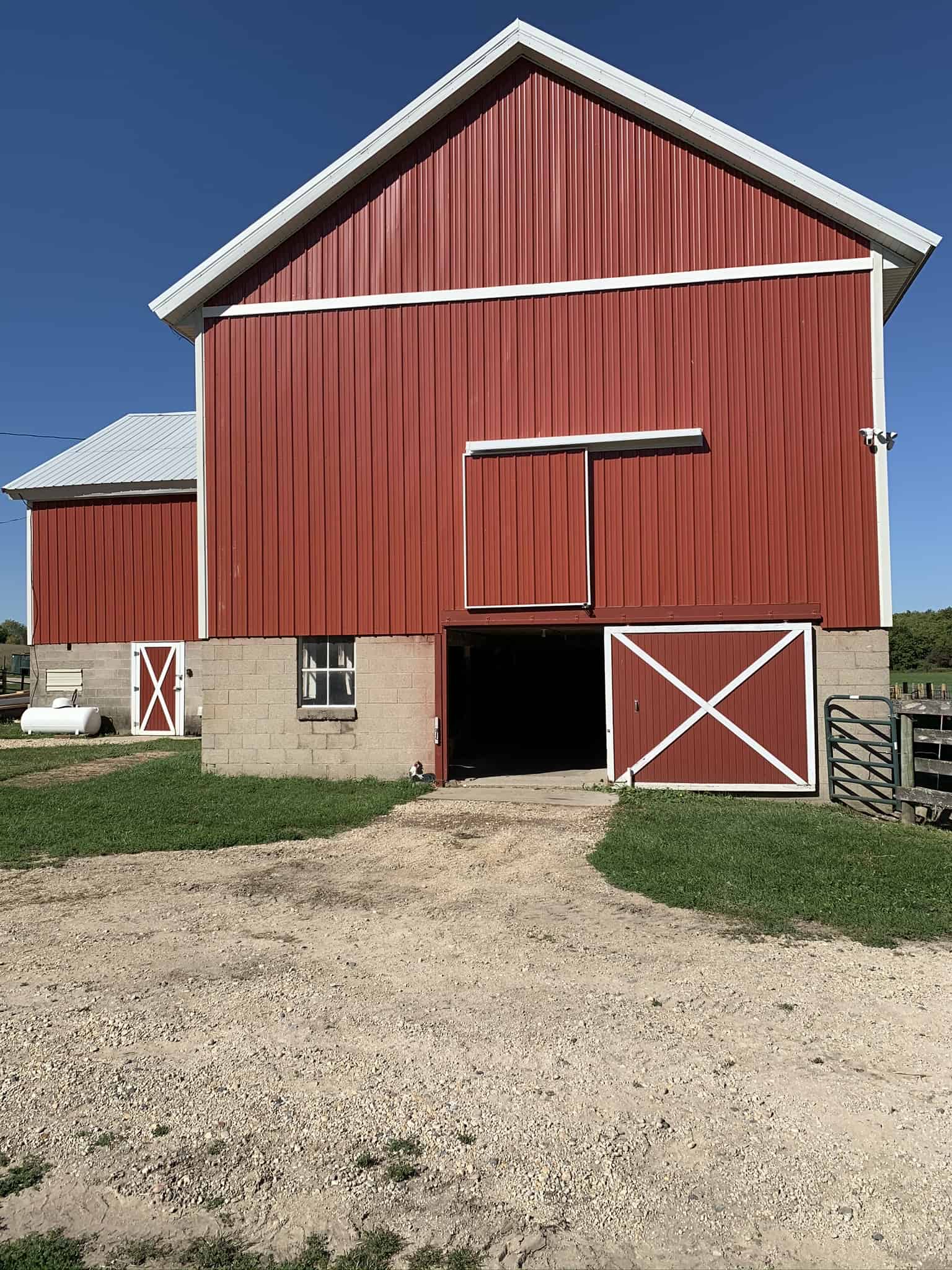barn with door open